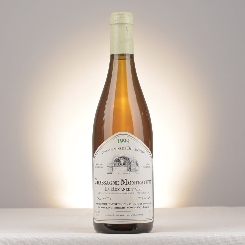 Domaine Morey-Coffinet Chassagne-Montrachet 1er Cru La Romanée 1999 Bottle front (lot 46fd)