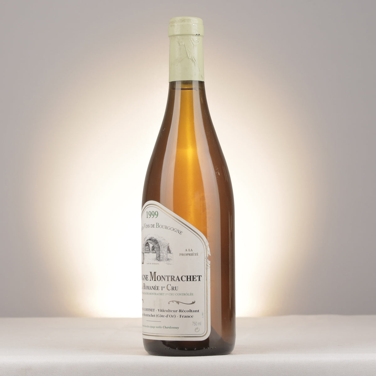 Domaine Morey-Coffinet Chassagne-Montrachet 1er Cru La Romanée 1999 Bottle turned left (lot 46fd)