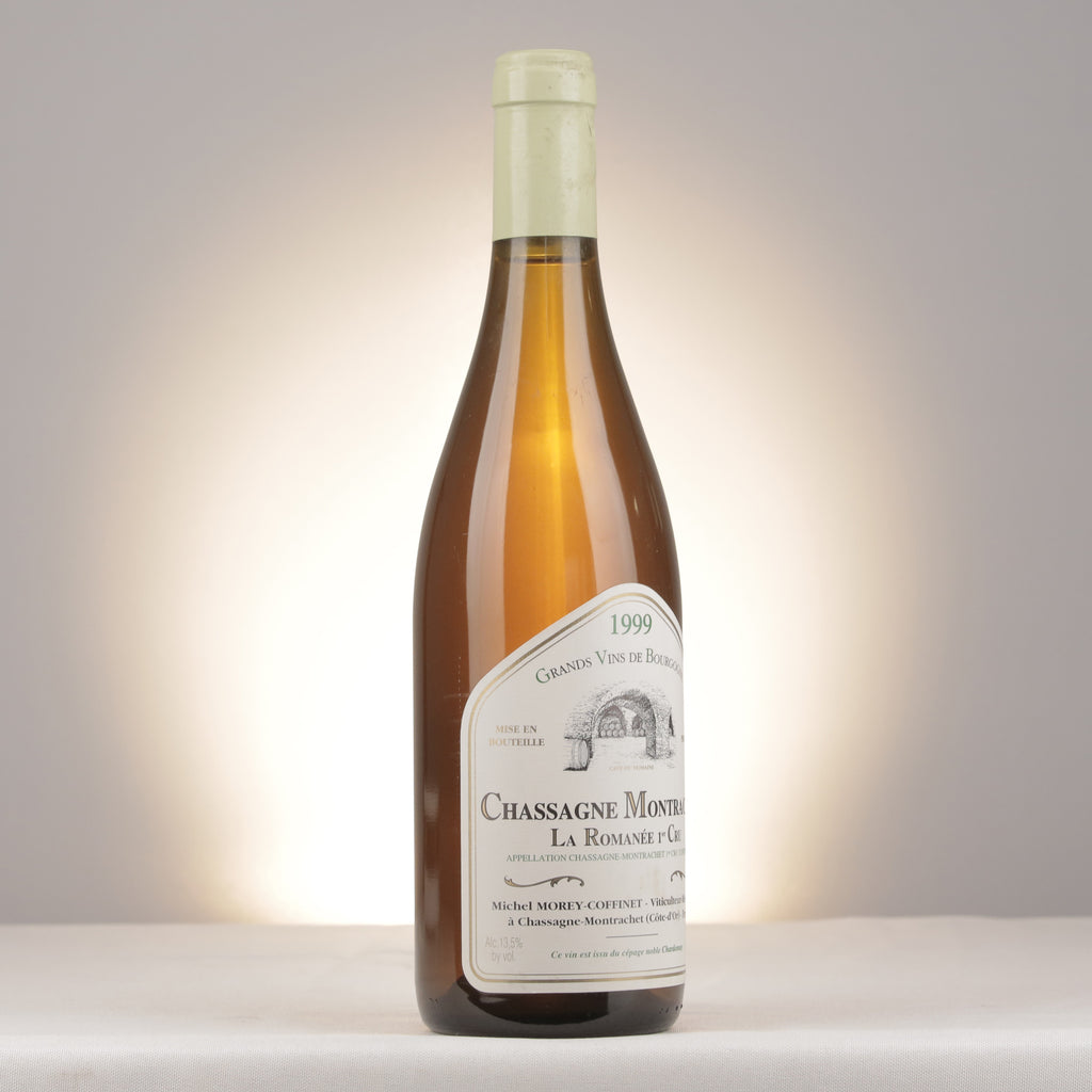 Domaine Morey-Coffinet Chassagne-Montrachet 1er Cru La Romanée 1999 Bottle turned right (lot 46fd)