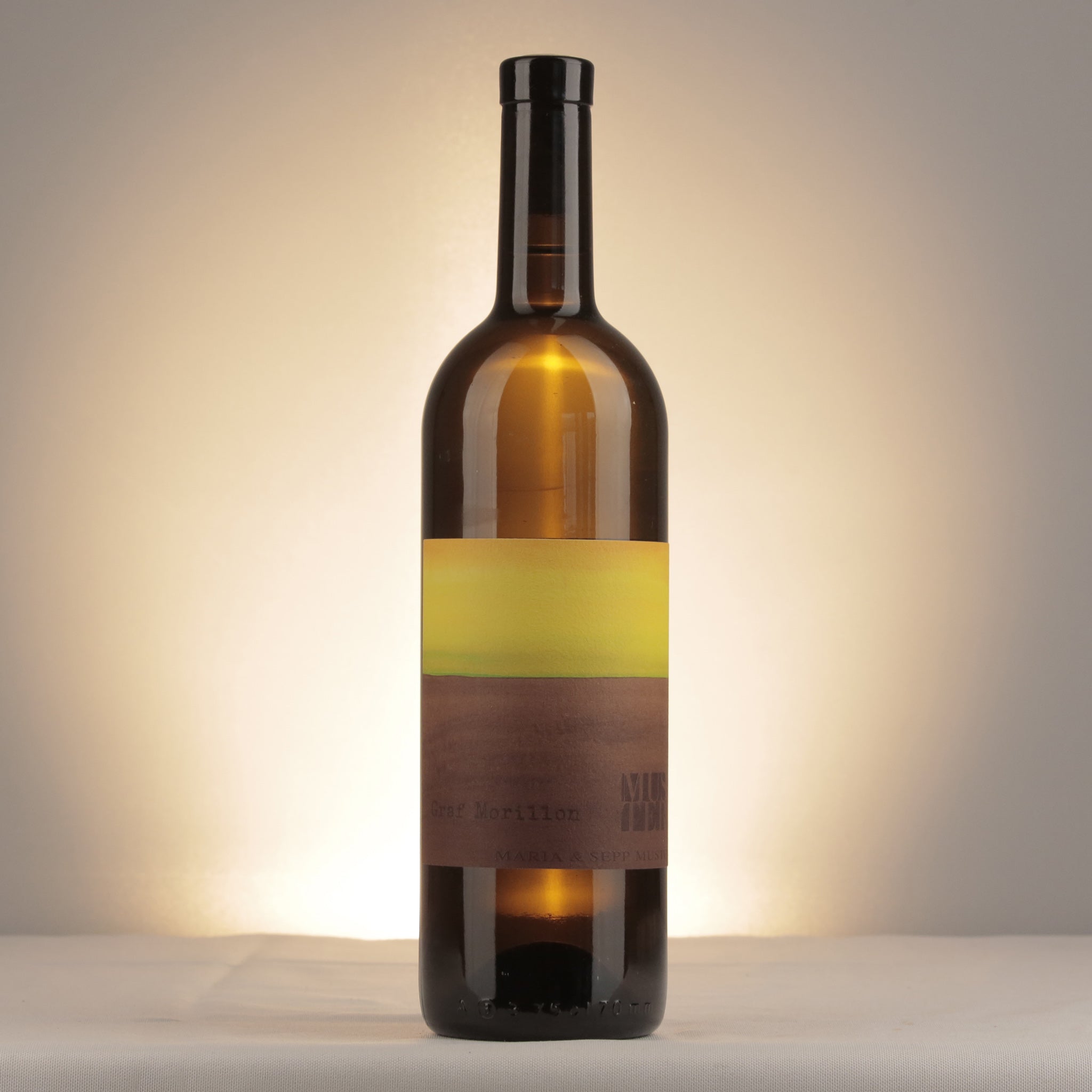 Maria & Sepp Muster Graf Morillon NV Bottle front