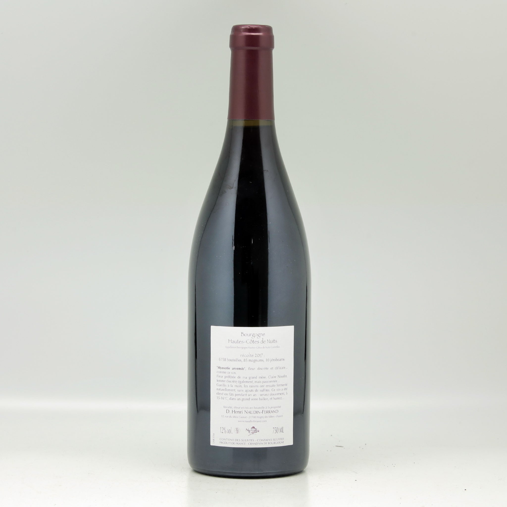 Domaine Naudin-Ferrand Hautes Côtes de Nuits "Myosotis" 2017 Red wine Bottle