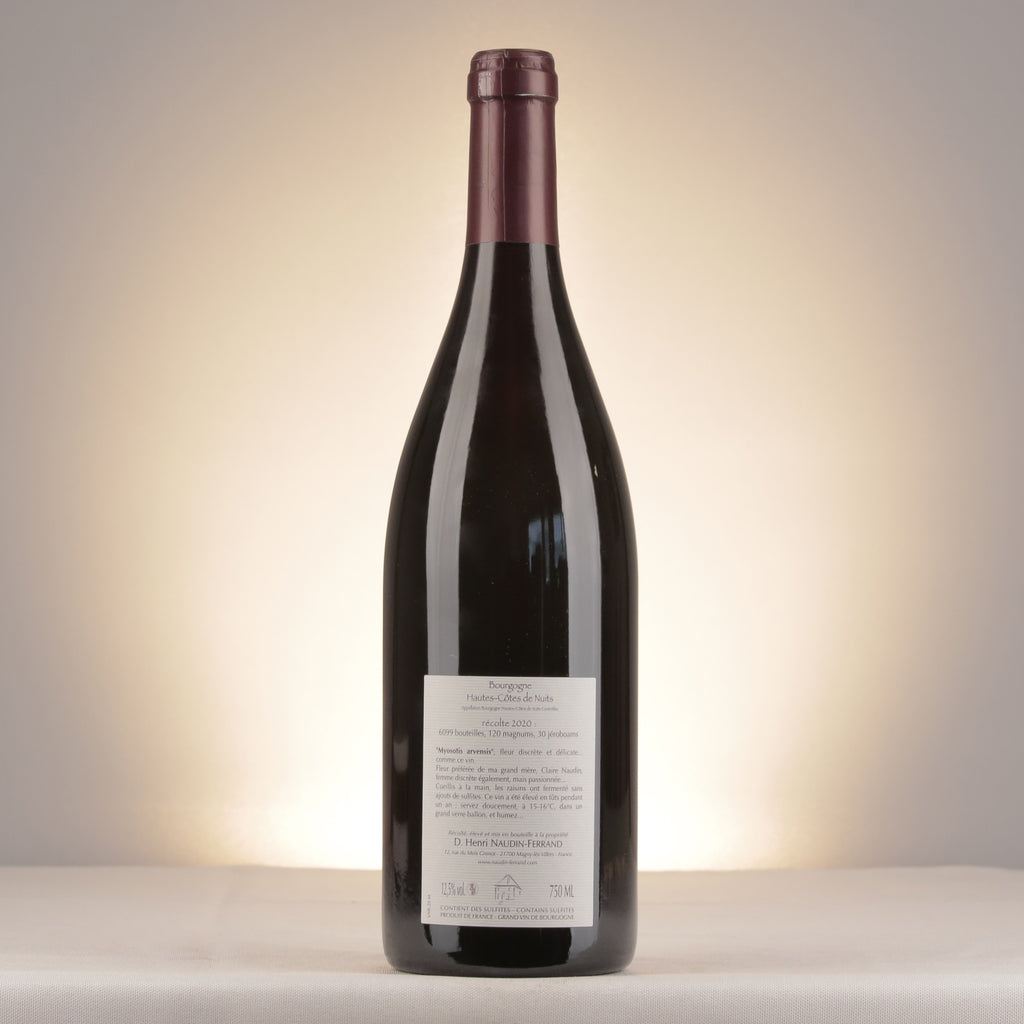 Naudin-Ferrand Hautes Côtes de Nuits "Myosotis" 2020 Bottle back