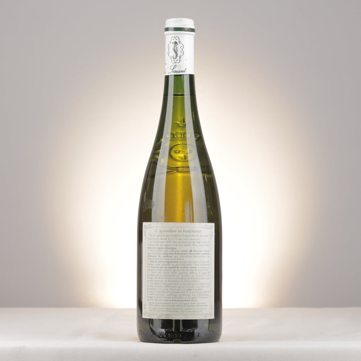 Nicolas Joly Savennières Coulée-de-Serrant 1995 Bottle back
