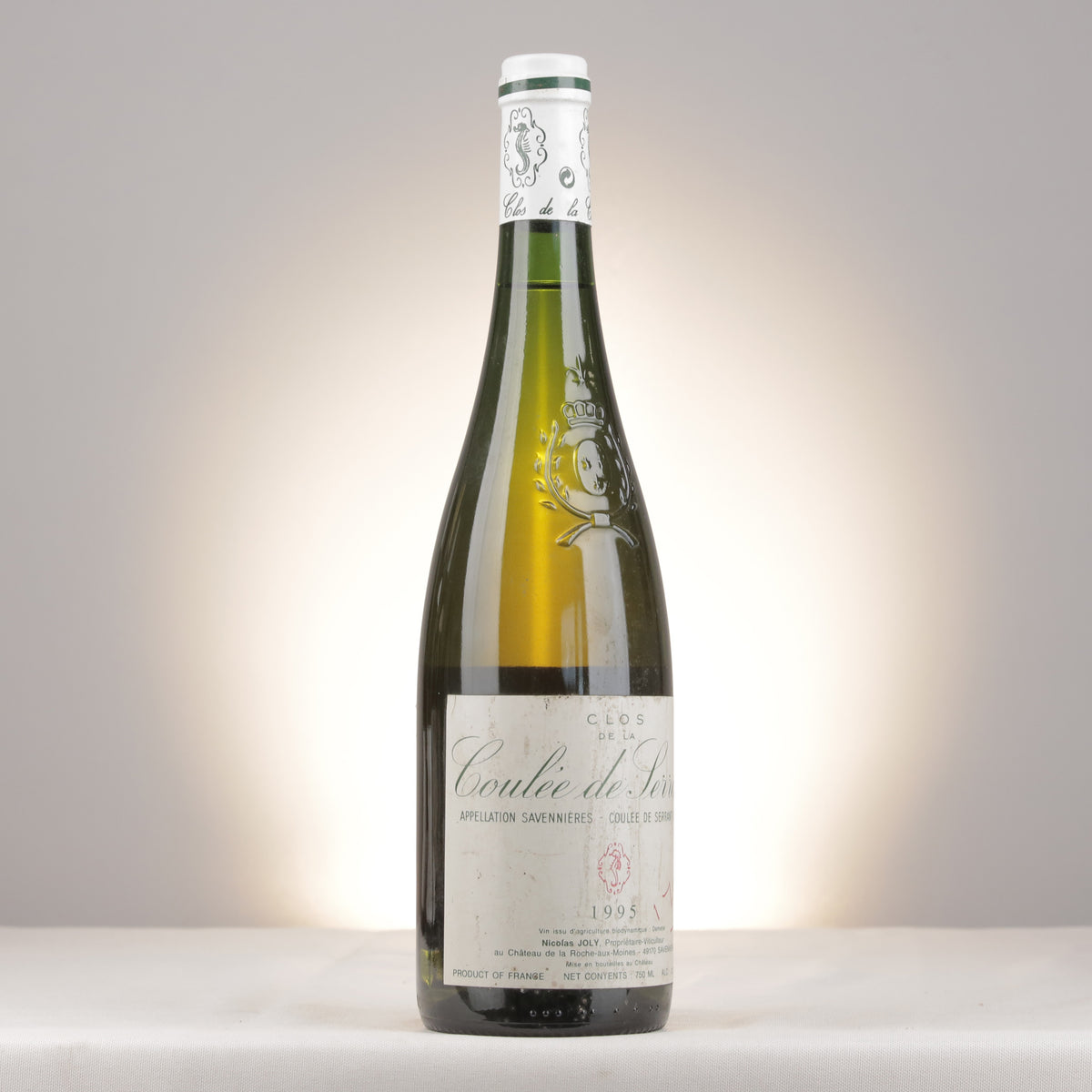 Nicolas Joly Savennières Coulée-de-Serrant 1995 Bottle turned right