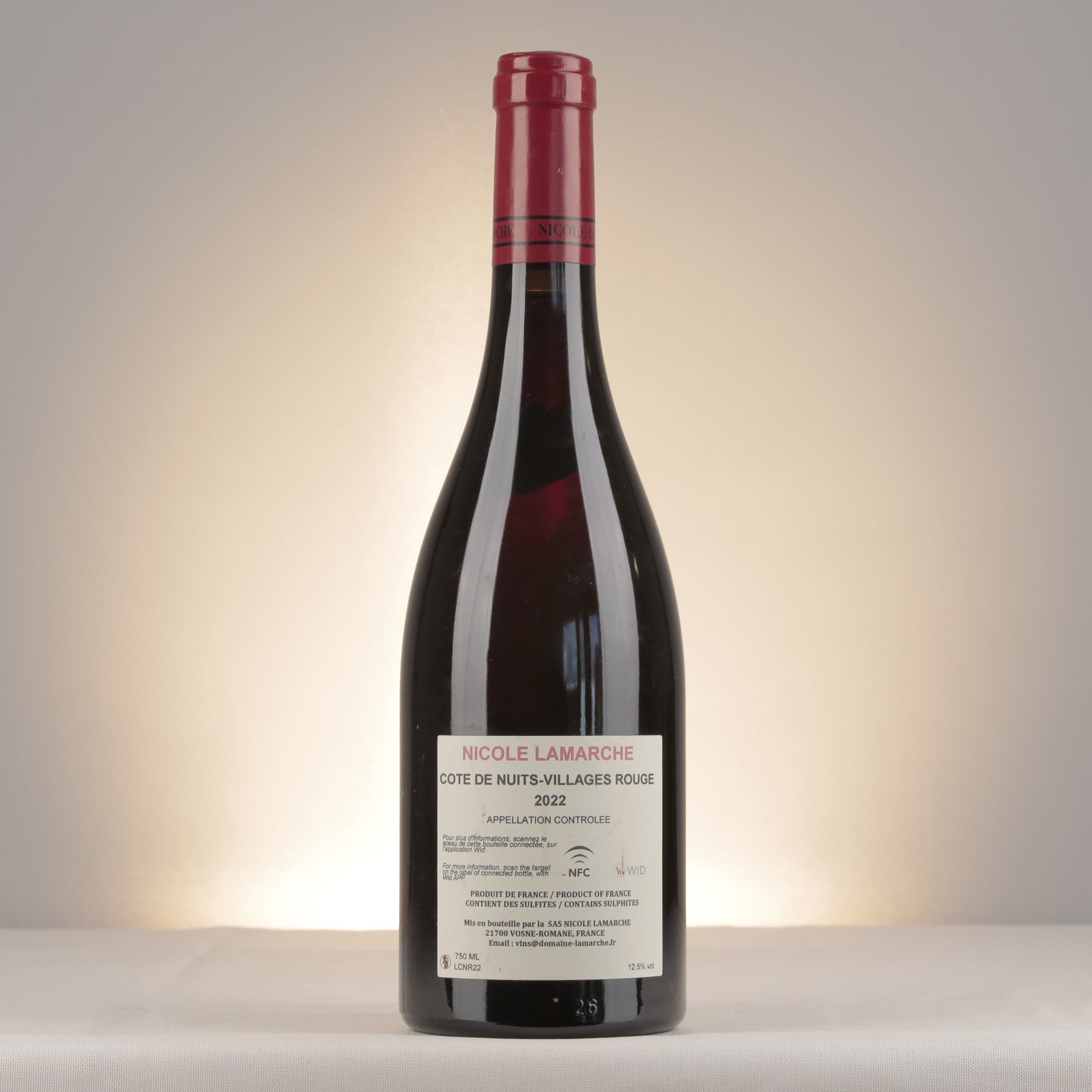 Nicole Lamarche Cote de Nuits-Villages Rouge 2022 Bottle back