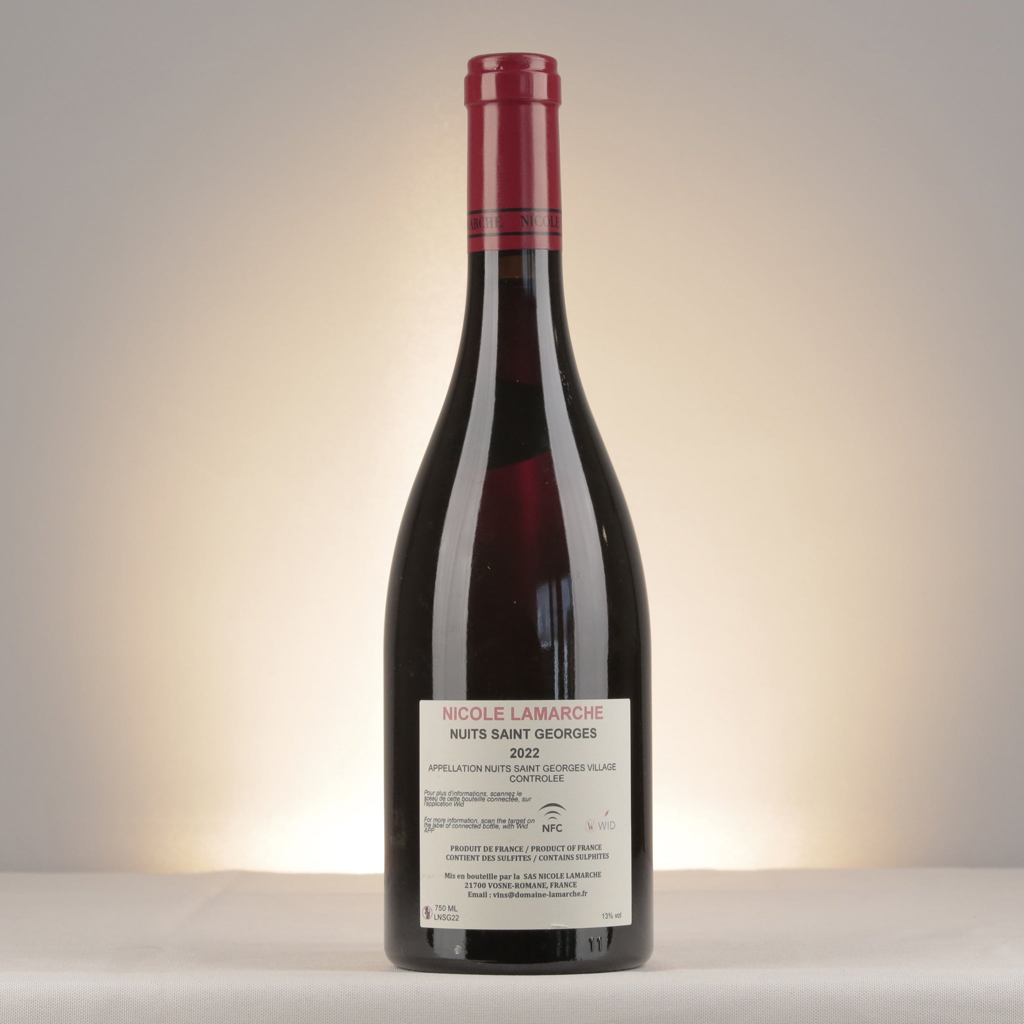 Nicole Lamarche Nuits-Saint-Georges 2022 Bottle back