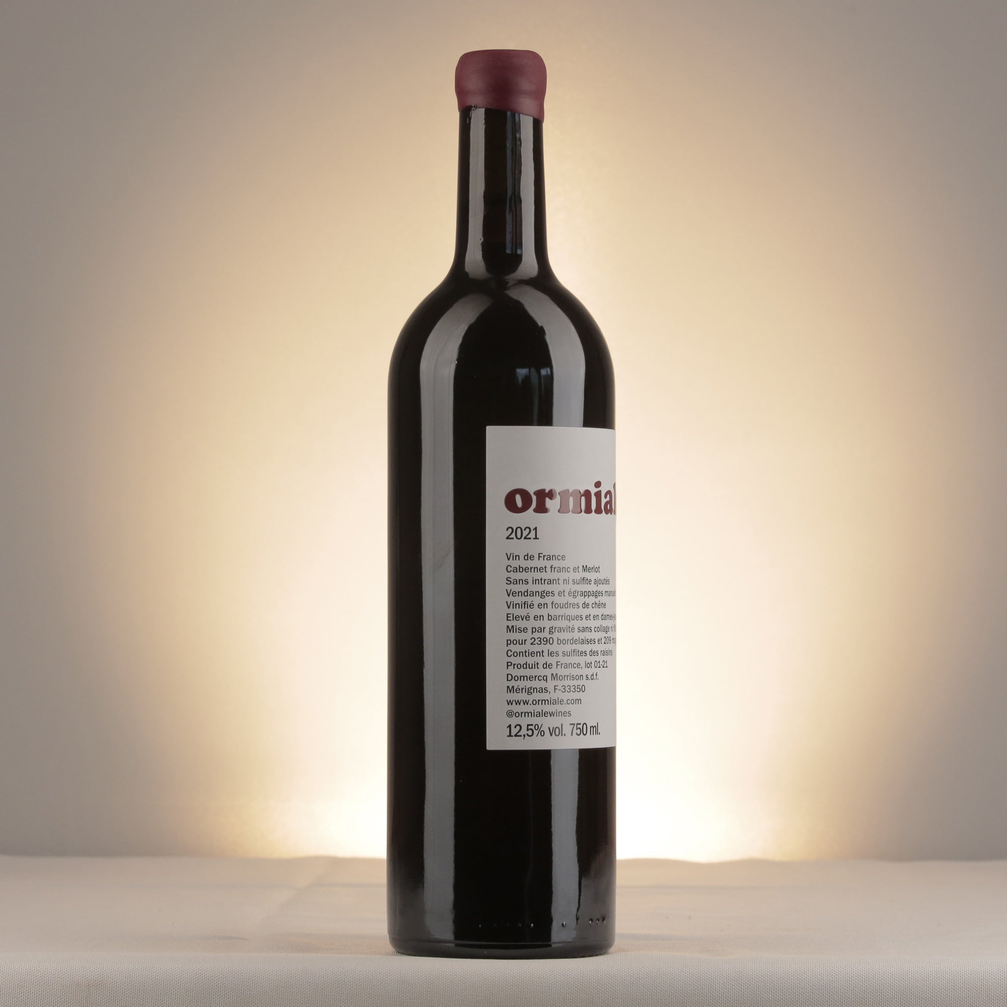 Ormiale Bordeaux 2021 Bottle label