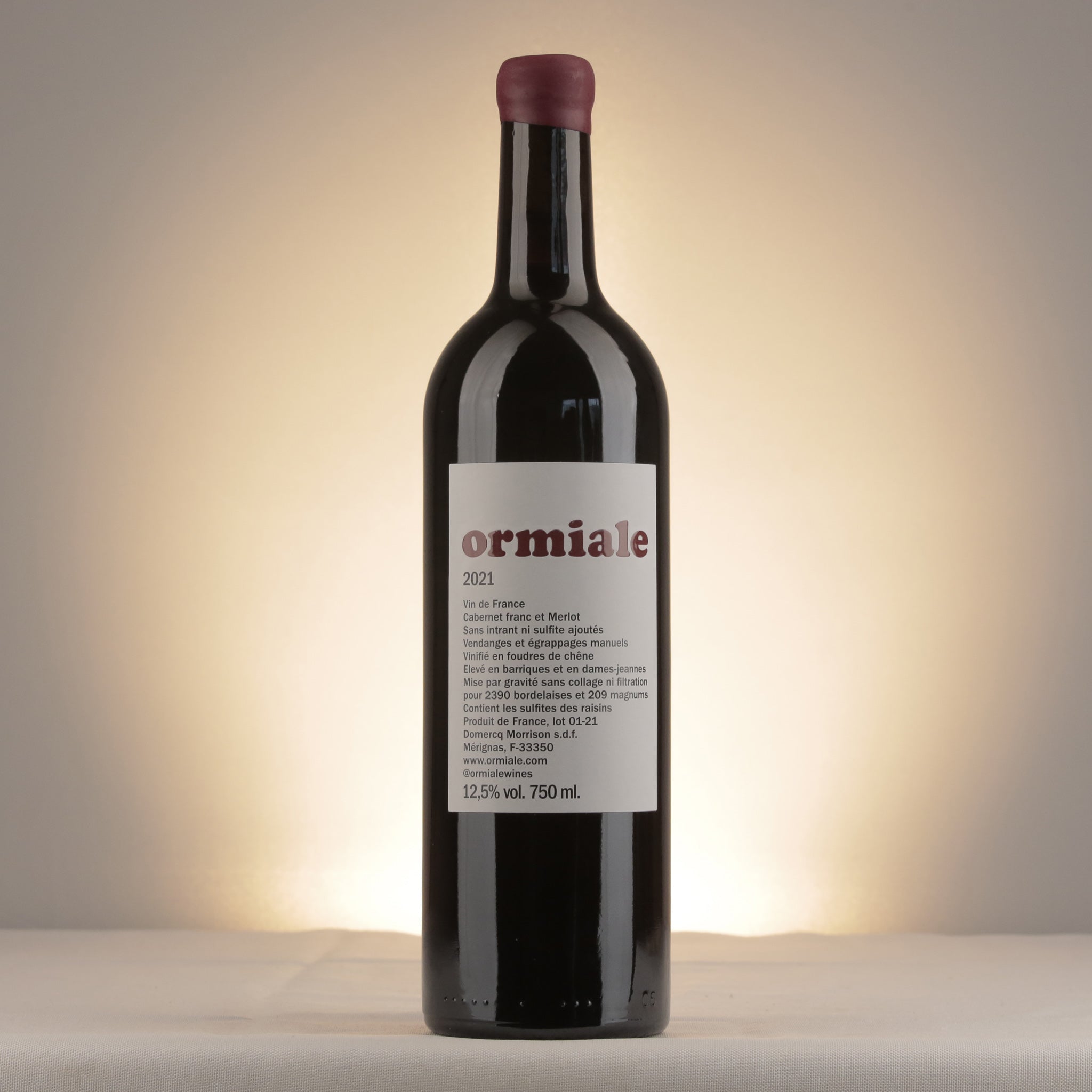 Ormiale Bordeaux 2021 Bottle front