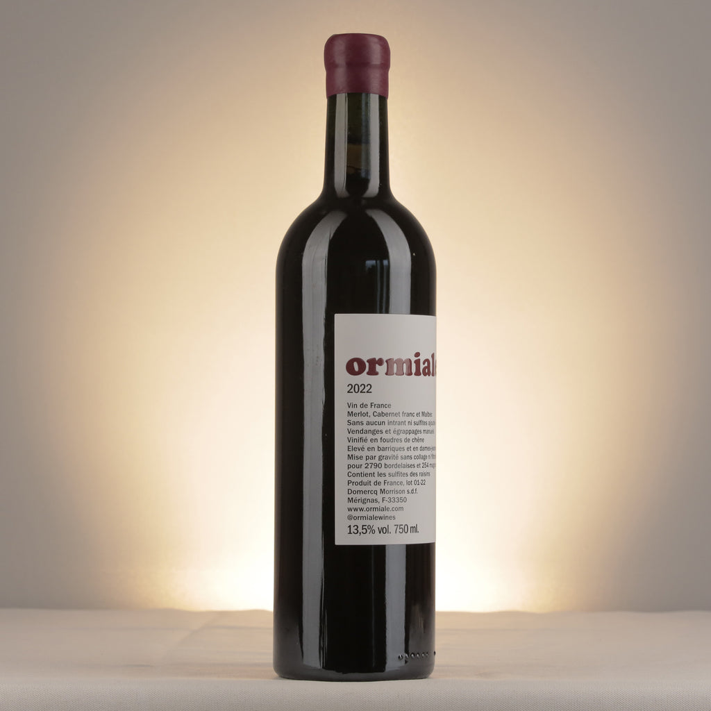 Ormiale Bordeaux 2022 Bottle label