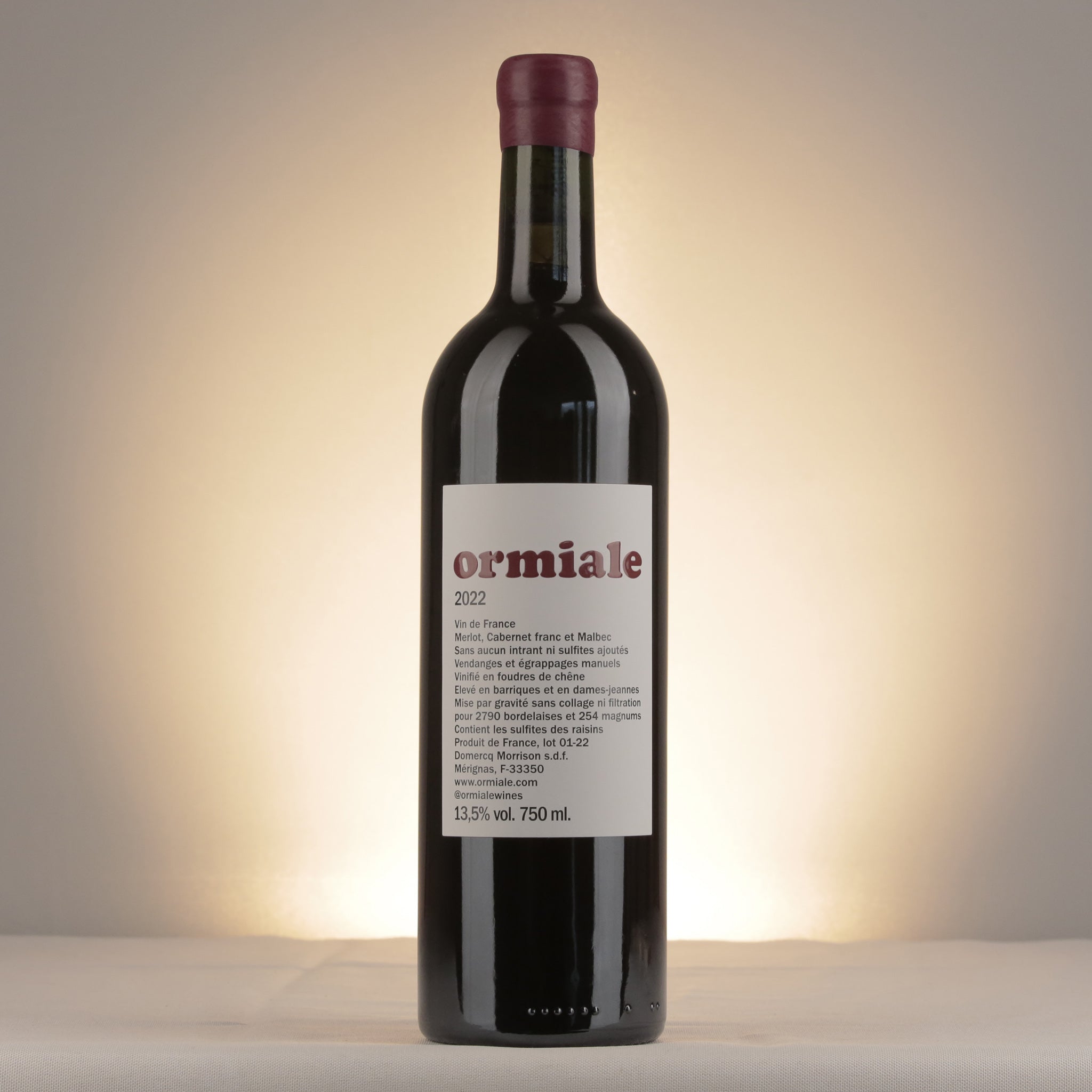 Ormiale Bordeaux 2022 Bottle front