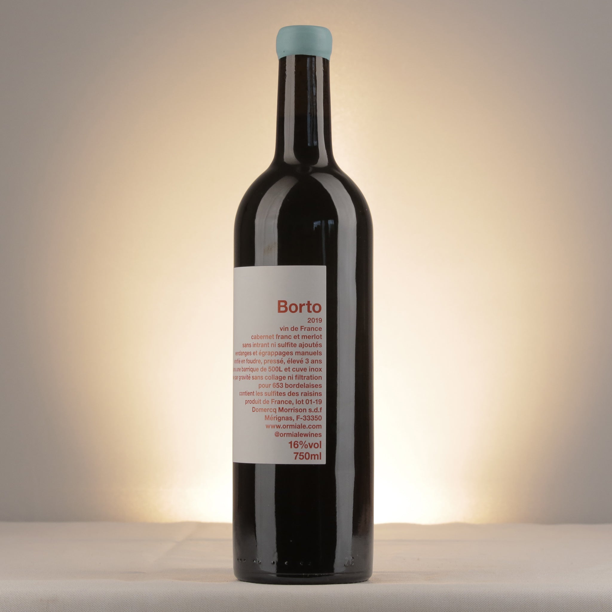 Ormiale Borto 2019 Bottle detail