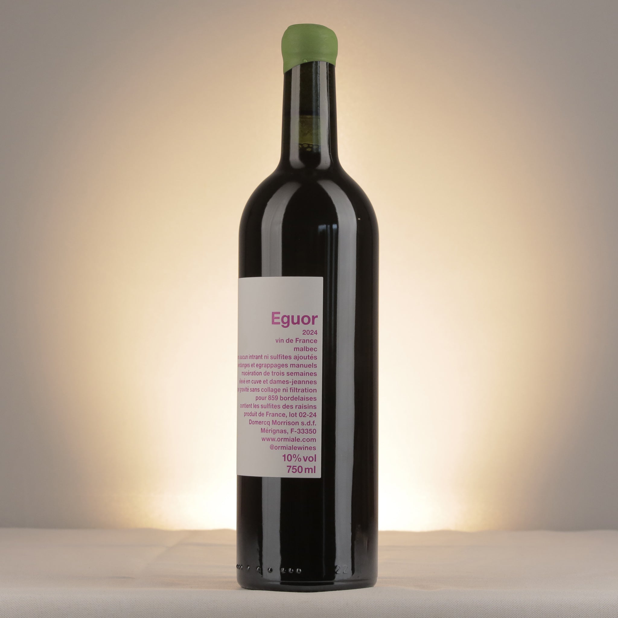 Ormiale Eguor 2024 Bottle detail