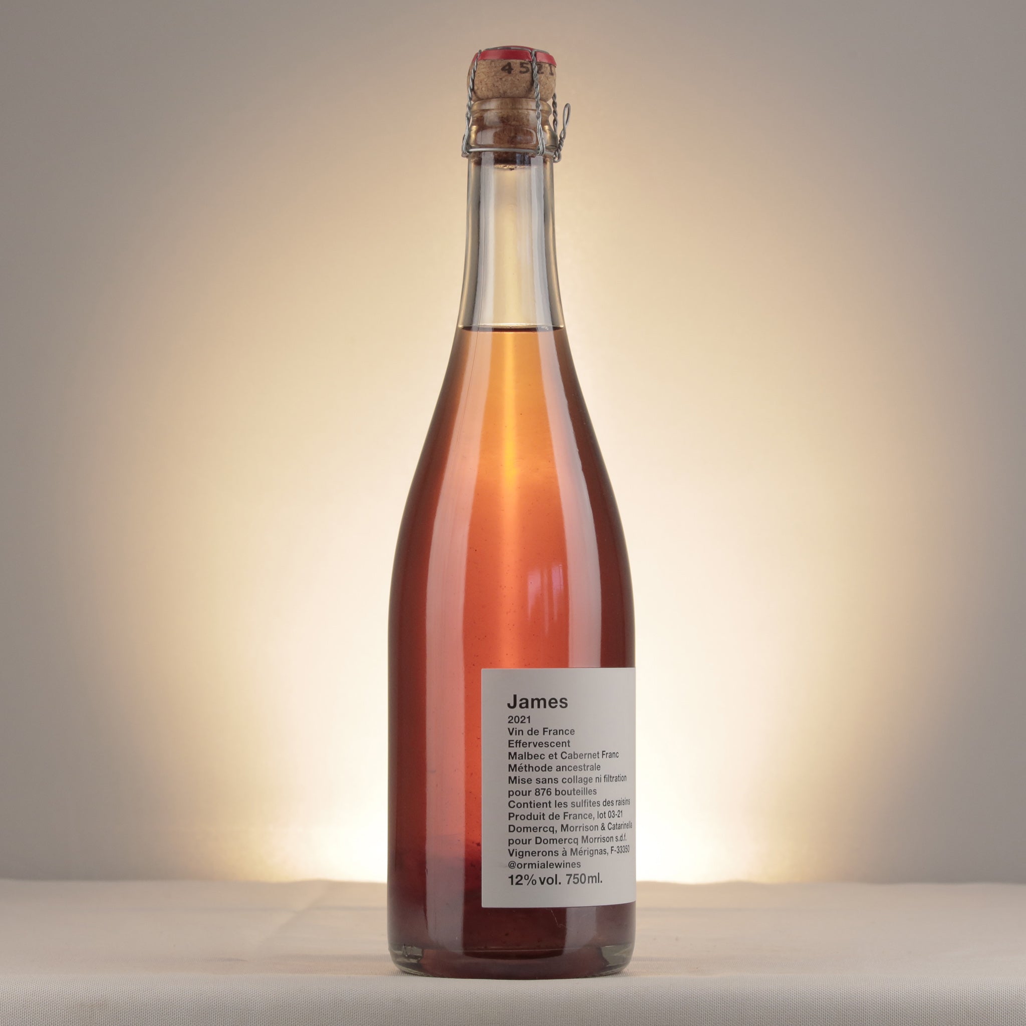 Ormiale James 2021 Bottle label