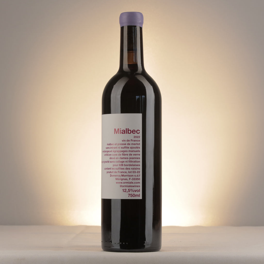 Ormiale Mialbec 2022 Bottle detail
