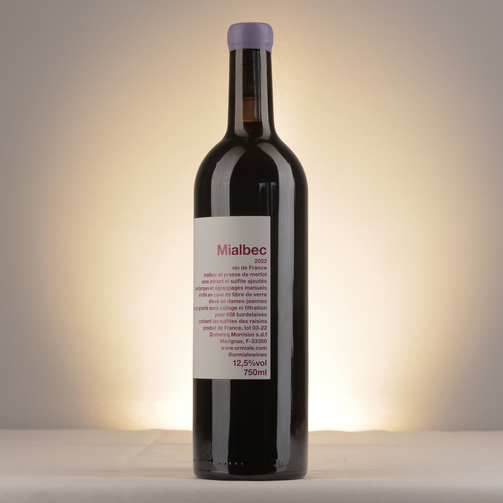 Ormiale Mialbec 2022 Bottle detail