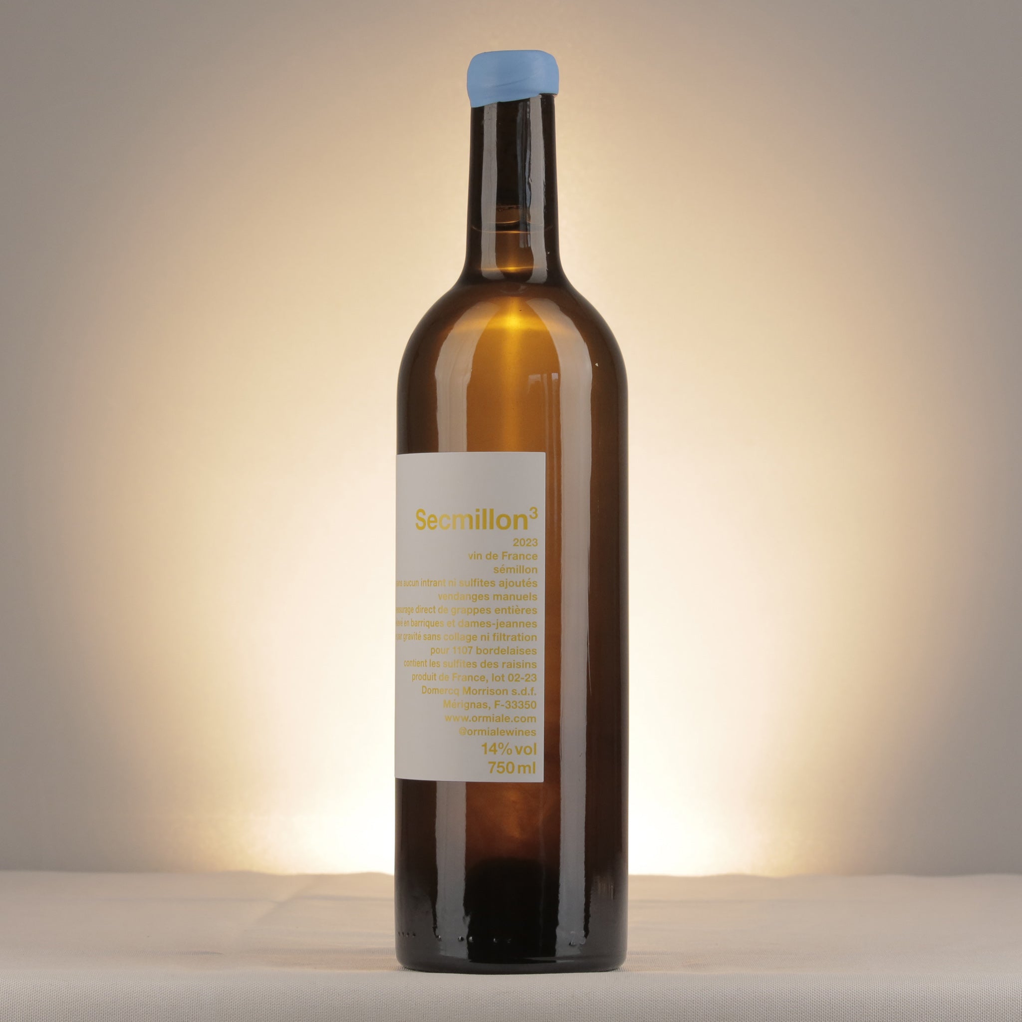 Ormiale Secmillon 3 2023 Bottle detail
