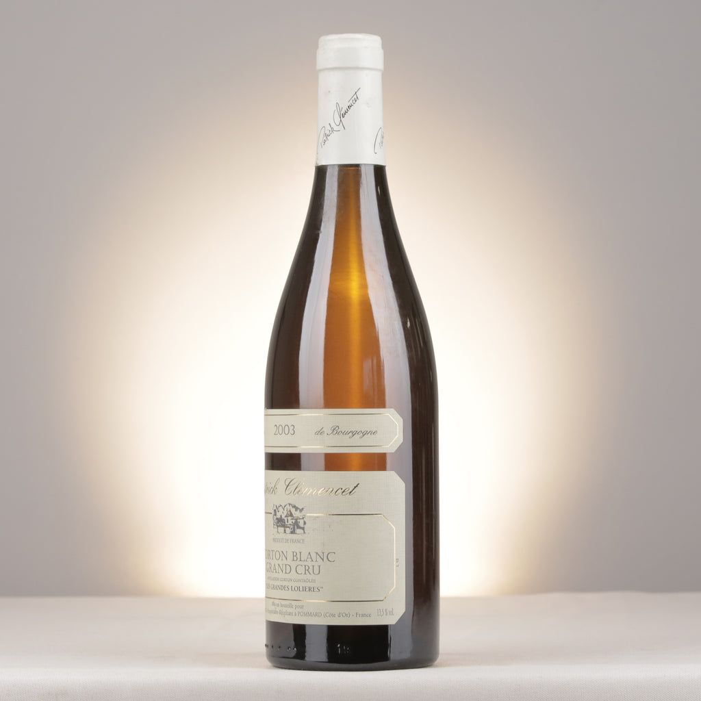 Patrick Clémencet Corton Blanc Grand Cru Les Grandes Lolières 2003 Bottle turned left