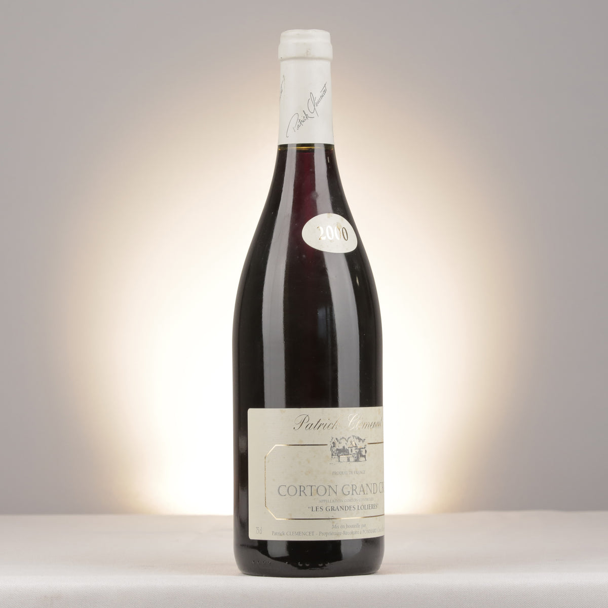 Patrick Clémencet Corton Grand Cru Les Grandes Lolières 2000 Bottle turned right