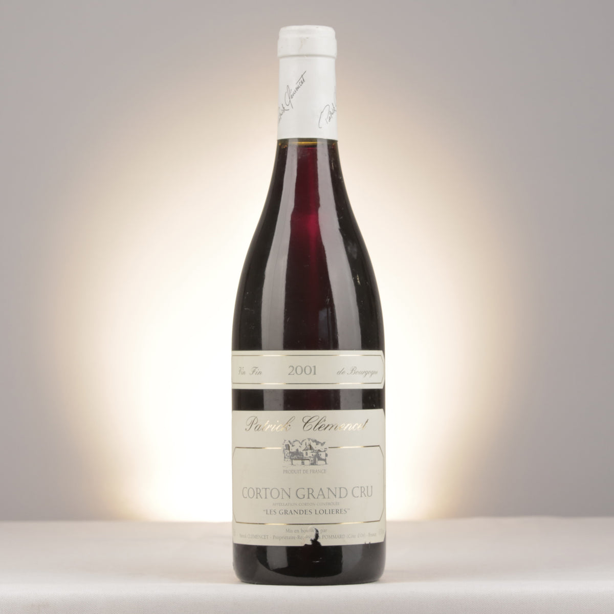 Patrick Clémencet Corton Grand Cru Les Grandes Lolières 2001 Bottle front
