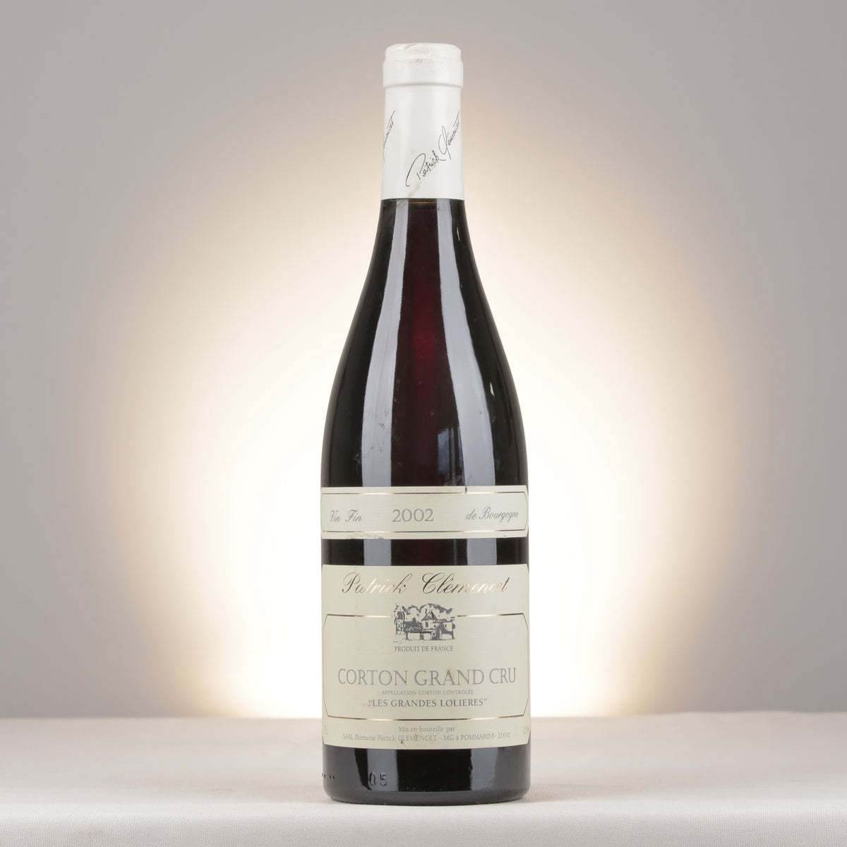 Patrick Clémencet Corton Grand Cru Les Grandes Lolières 2002 Bottle front