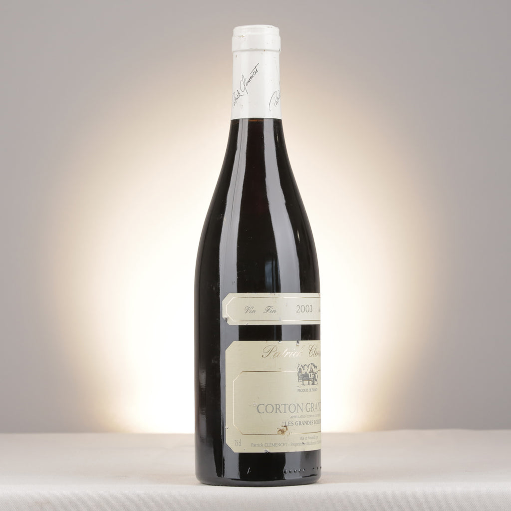 Patrick Clémencet Corton Grand Cru Les Grandes Lolières 2003 Bottle turned right