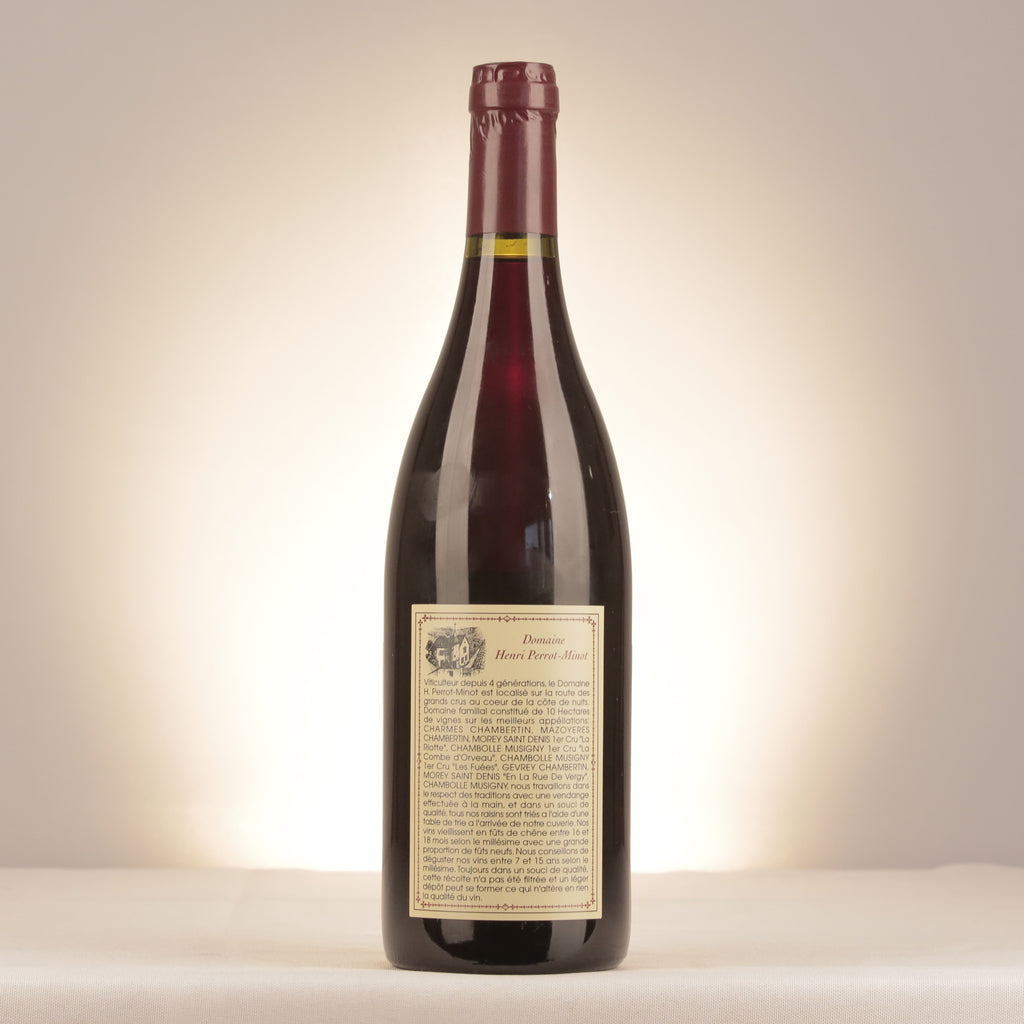 Domaine Perrot-Minot Chambolle-Musigny 1er Cru La Combe d'Orveau 1996 Bottle back