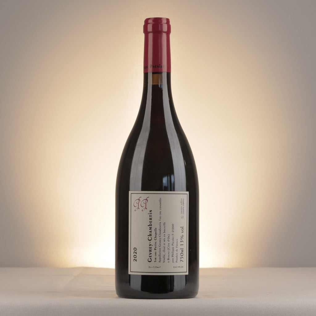 Philippe Pacalet Gevrey-Chambertin 1er Cru Petite Chapelle 2020 Bottle back