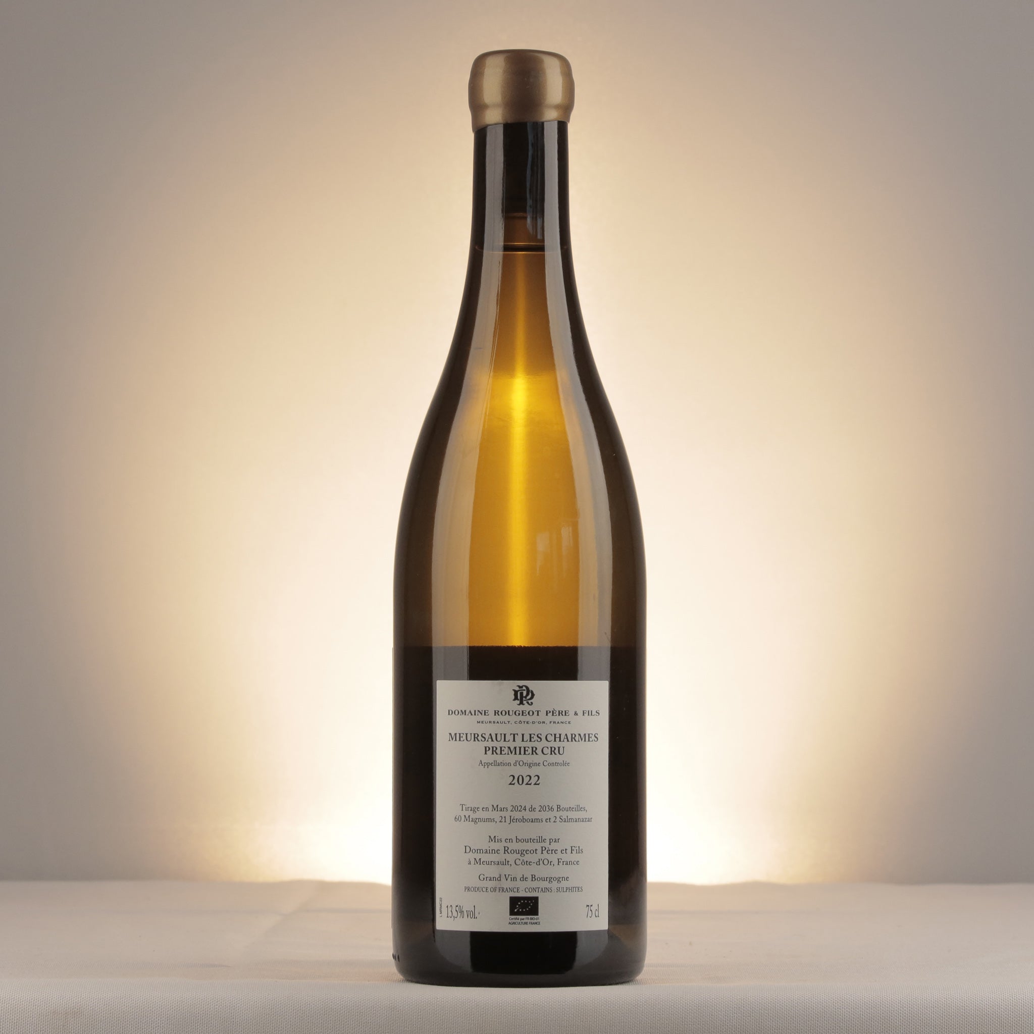 Pierre-Henri Rougeot Meursault 1er Cru Charmes 2022 Bottle back