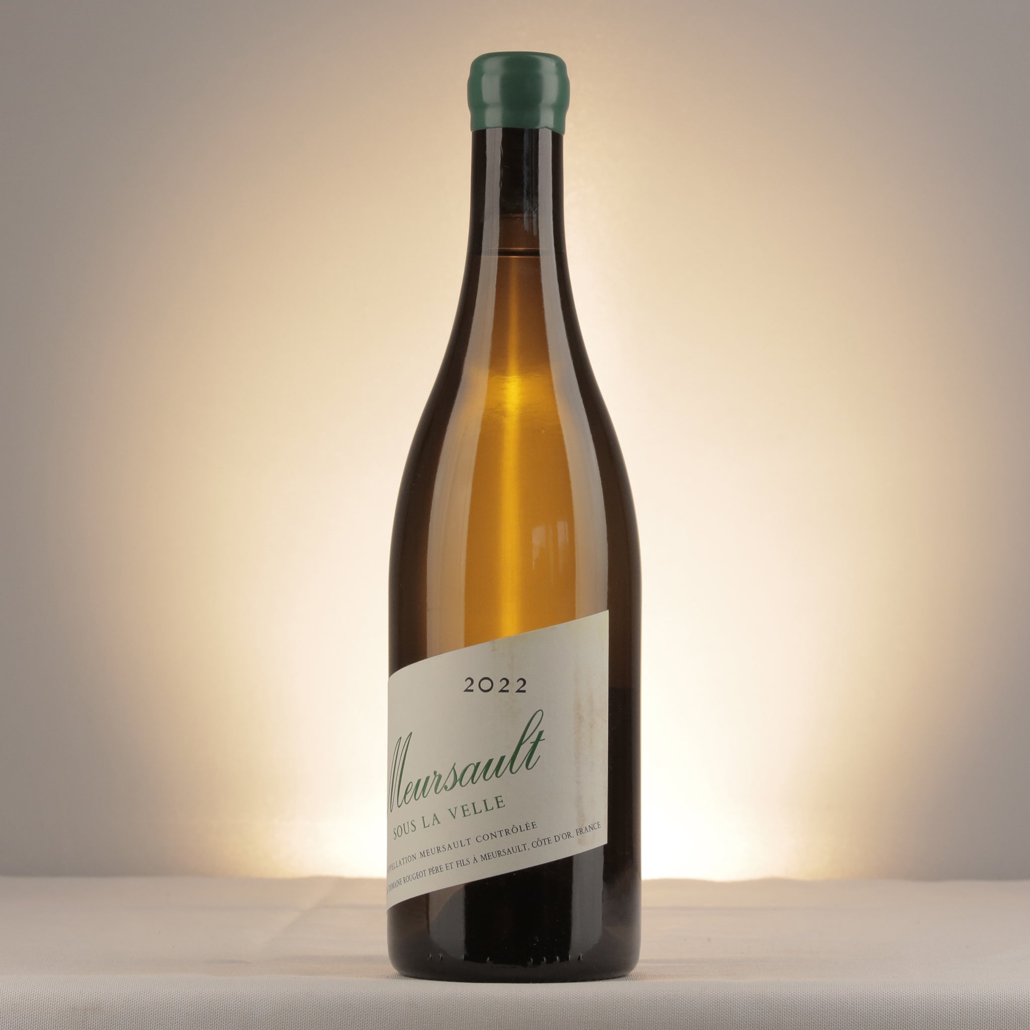 Pierre-Henri Rougeot Meursault Sous la Velle 2022 Bottle detail