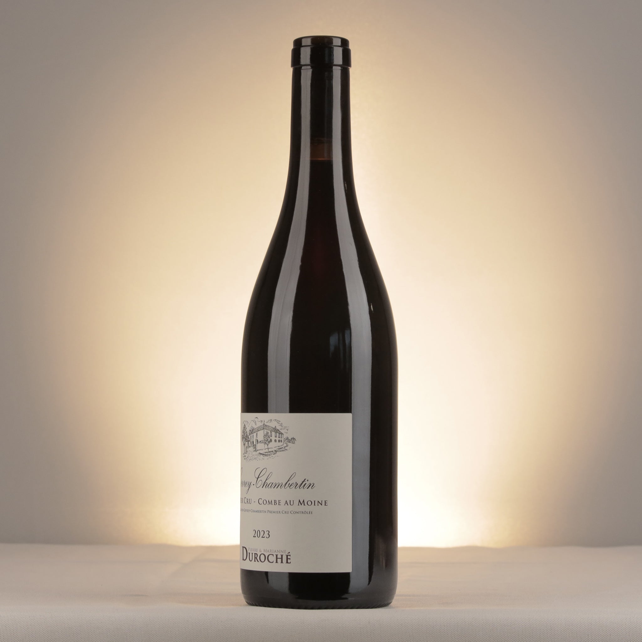 Pierre & Marianne Duroché Gevrey-Chambertin 1er Cru Combe au Moine 2023 Bottle detail