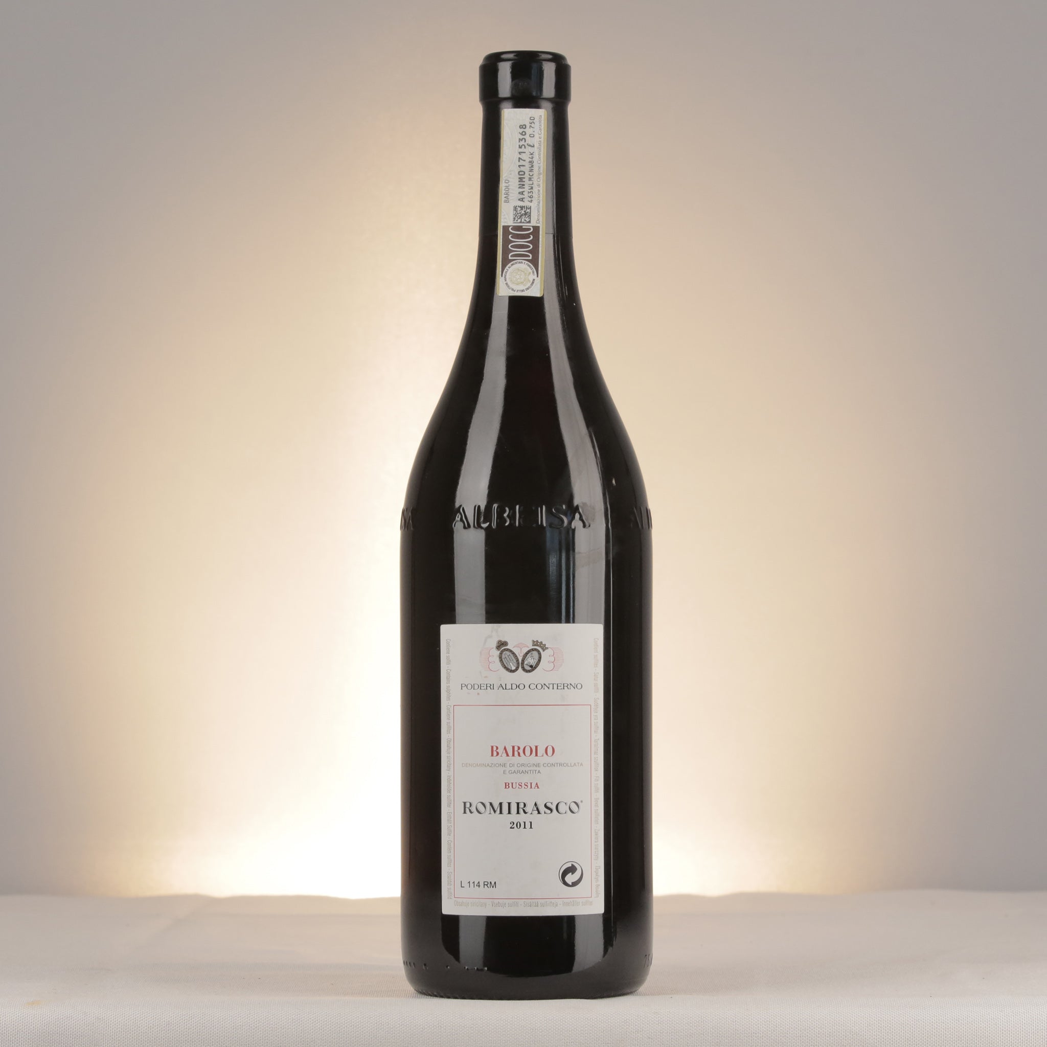 Poderi Aldo Conterno Barolo Bussia Romirasco 2011 Bottle back