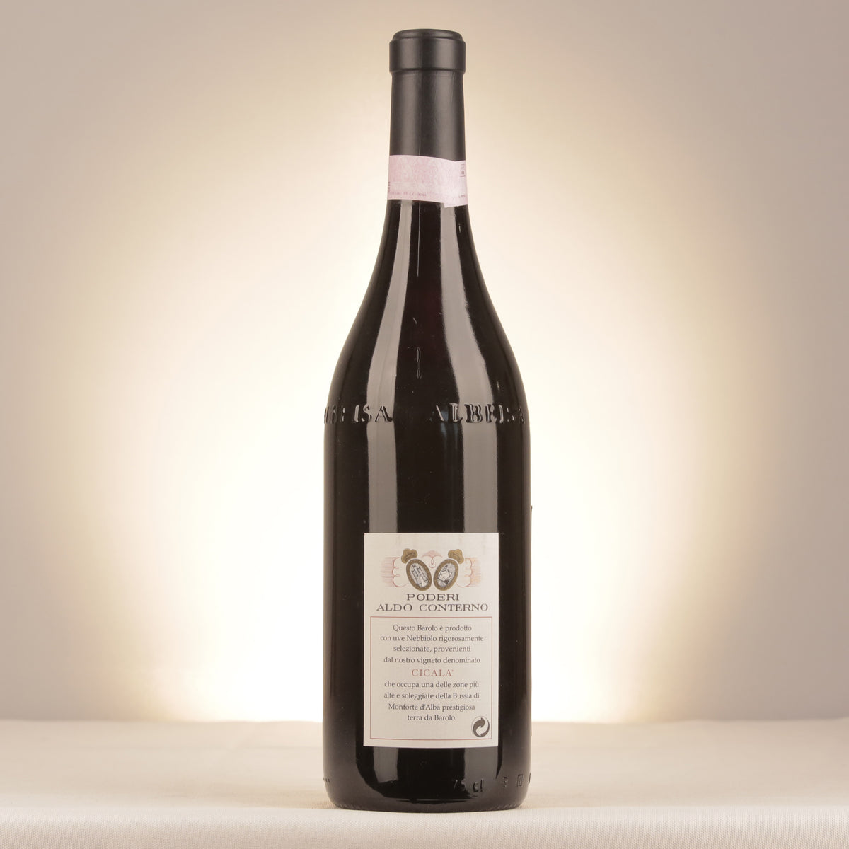 Poderi Aldo Conterno Barolo Cicala 2000 Bottle back