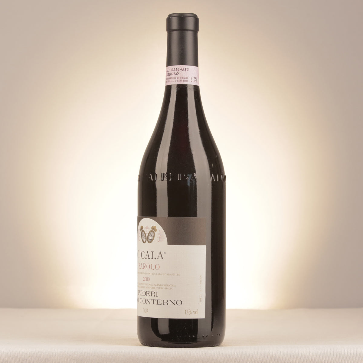 Poderi Aldo Conterno Barolo Cicala 2000 Bottle turned left