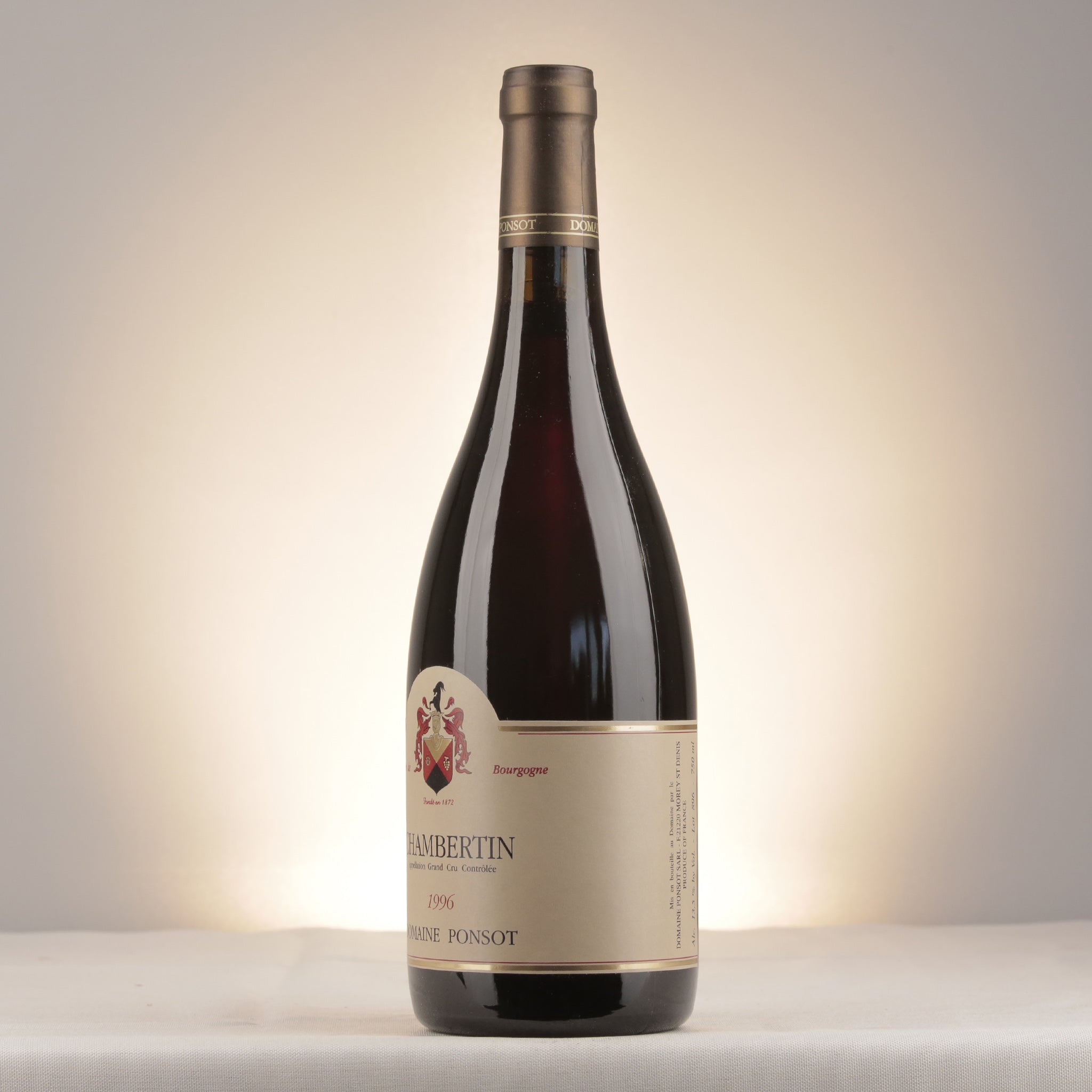 Domaine Ponsot Chambertin Grand Cru 1996 Bottle detail