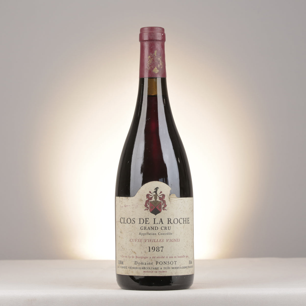 Ponsot Clos de la Roche Grand Cru Cuvée Vieilles Vignes 1987 Bottle front