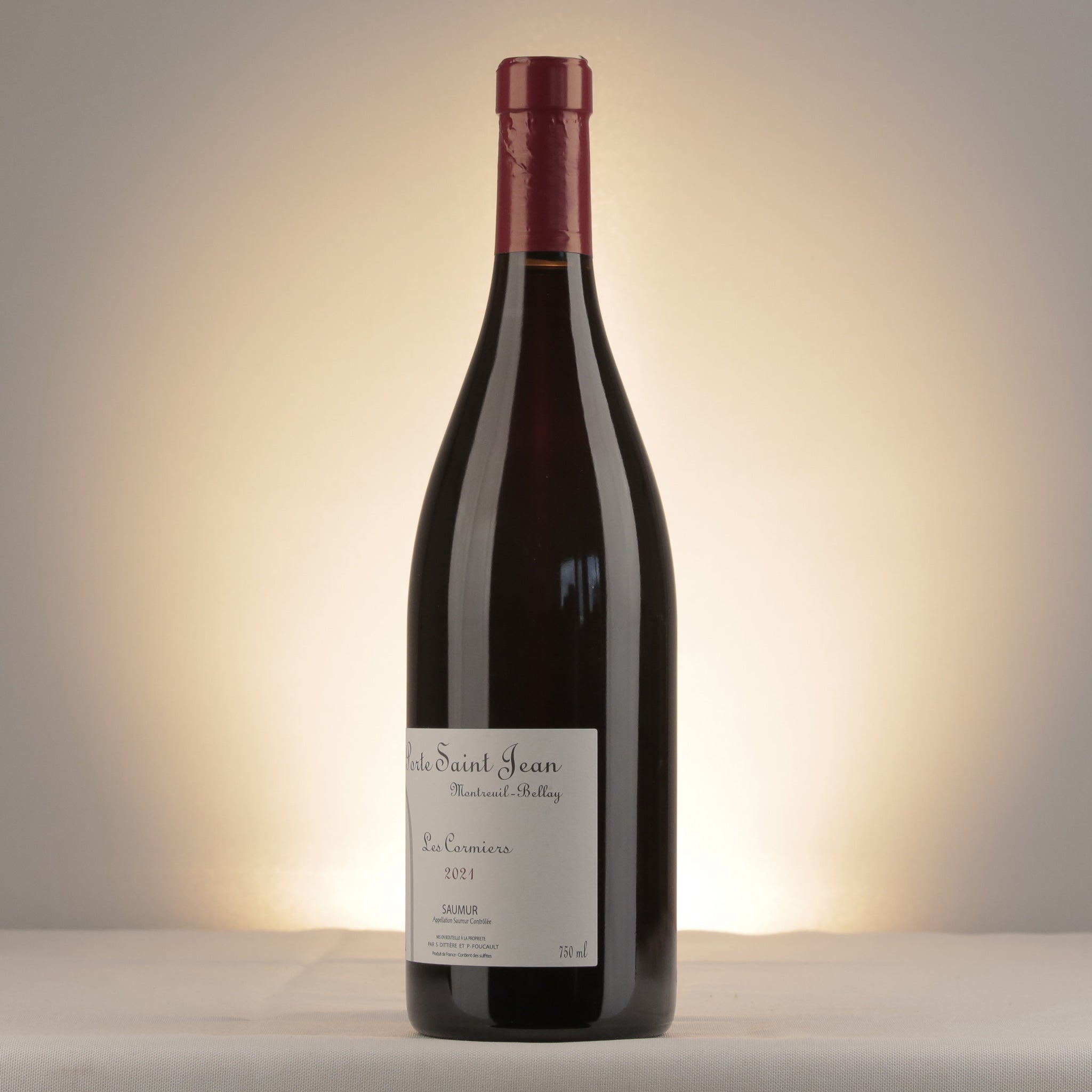 Sylvain Dittière Saumur-Champigny La Porte Saint Jean Les Cormiers 2021 Bottle detail