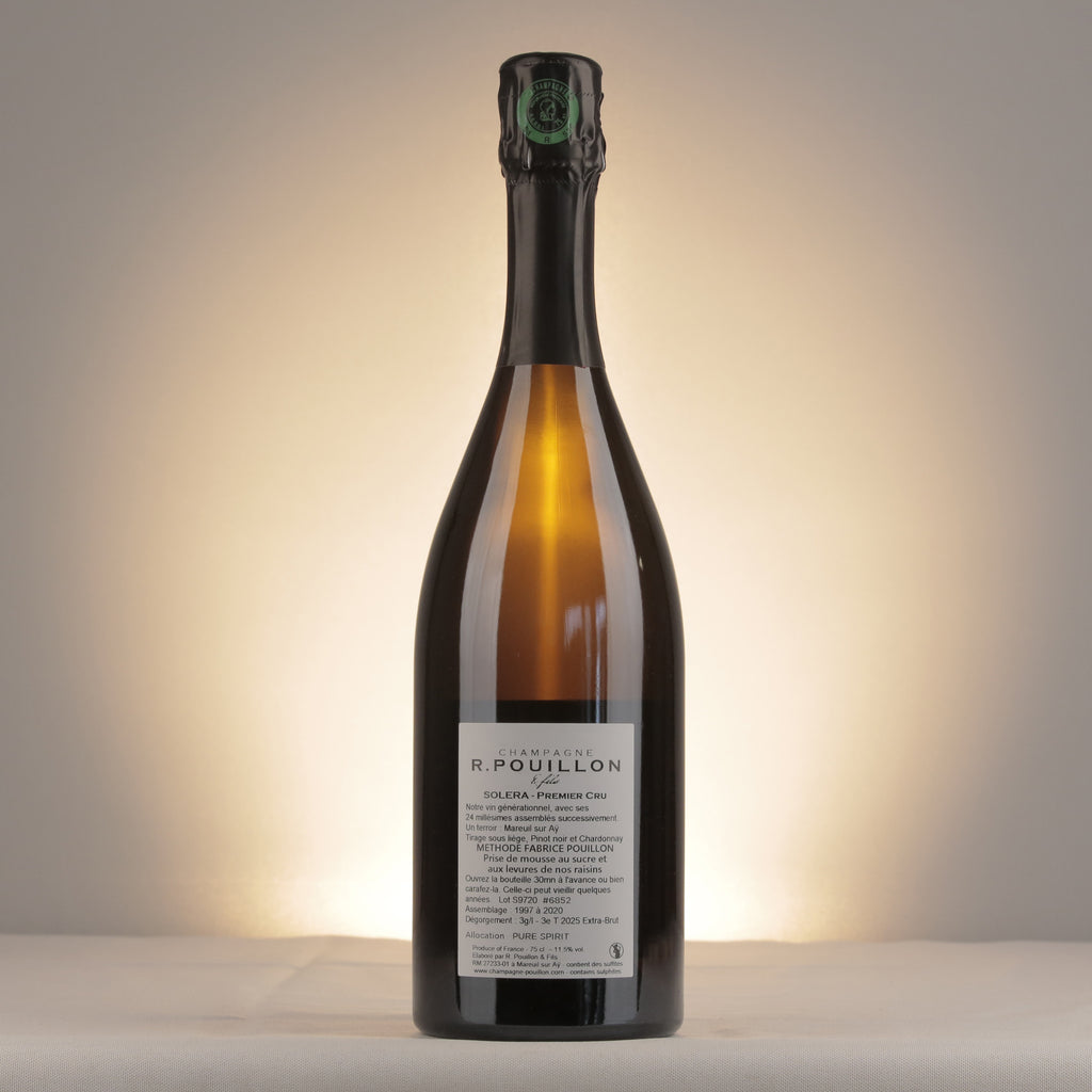 R. Pouillon 1er Cru Solera Extra Brut NV Bottle back