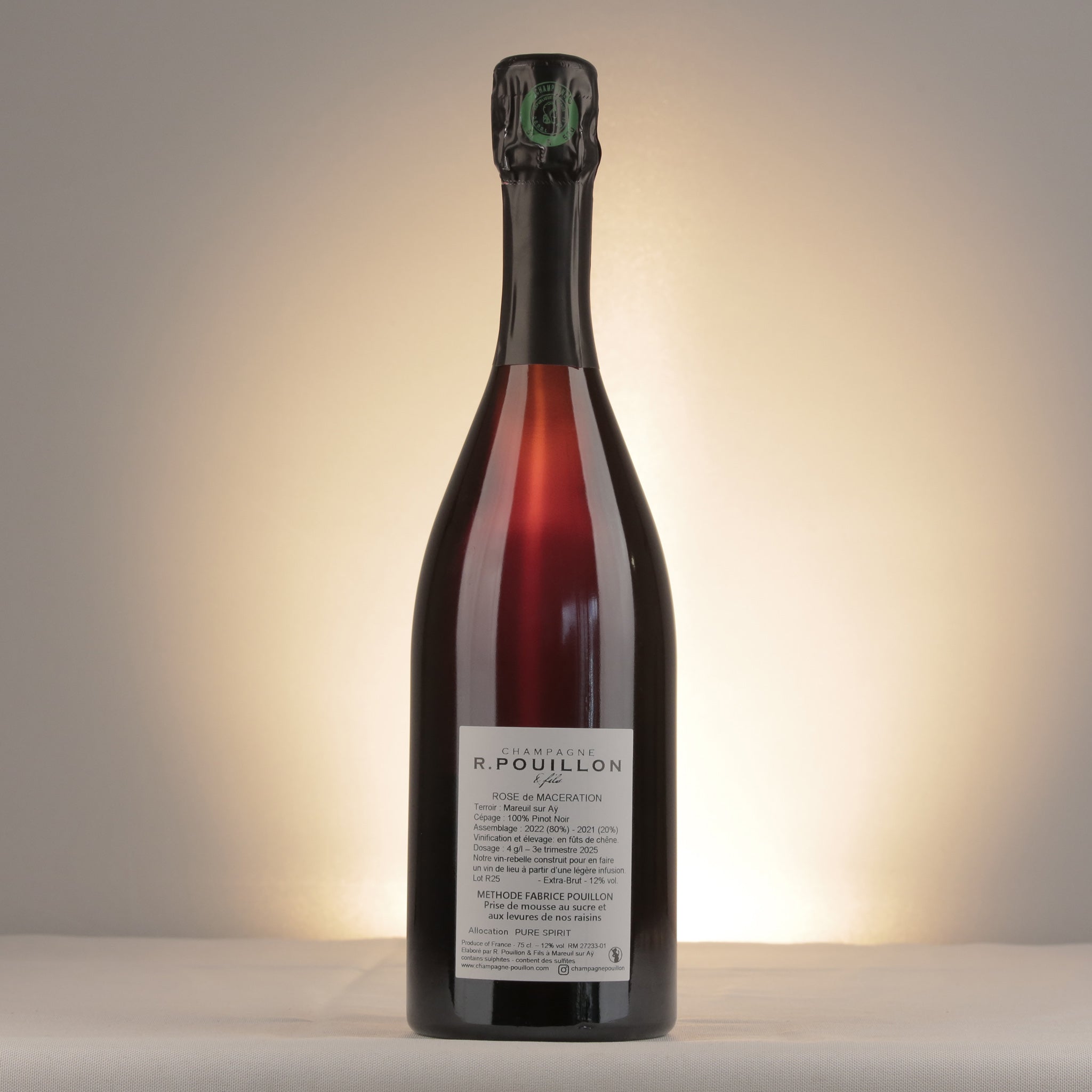 R. Pouillon Brut Rose 1er Cru NV Bottle back