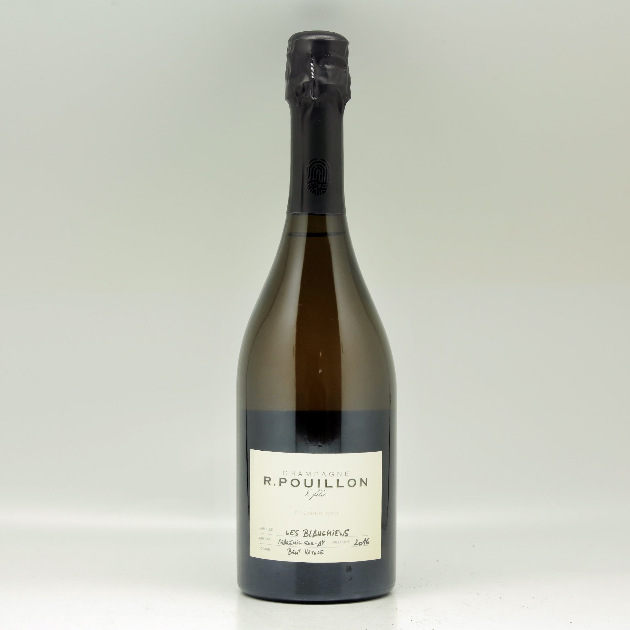 R.Pouillon et Fils Les Blanchiens Brut Nature 1er Cru 2016 Champagne Bottle