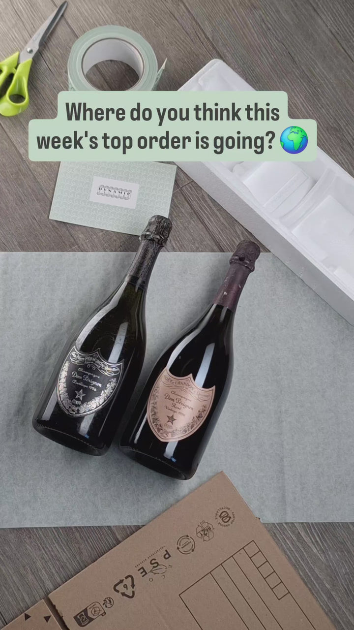 Hand-packing Dom Pérignon Œnothèque 1996 and its Rosé for shipping to Bucharest