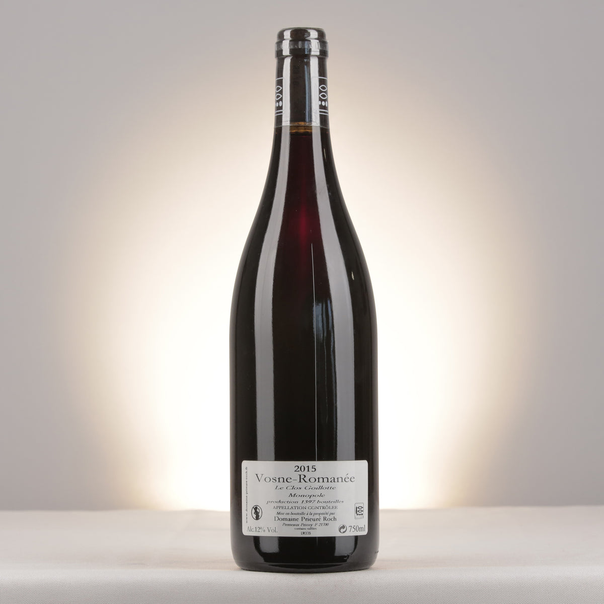 Prieuré Roch Vosne-Romanée Le Clos Goillotte 2015 Bottle back
