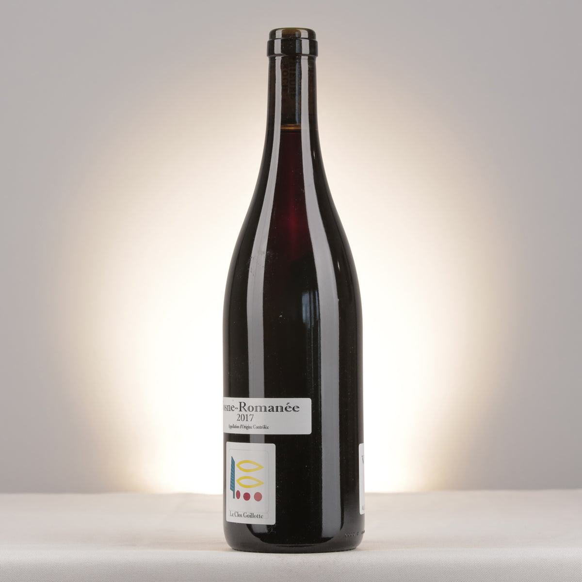Prieuré Roch Vosne-Romanée Le Clos Goillotte 2017 Bottle turned left