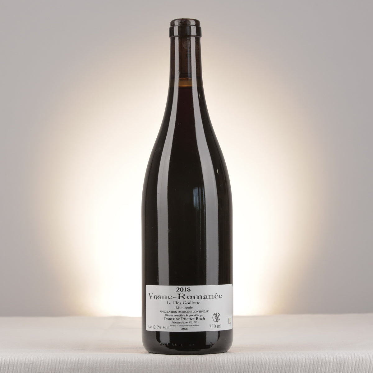 Prieuré Roch Vosne-Romanée Le Clos Goillotte 2018 Bottle back