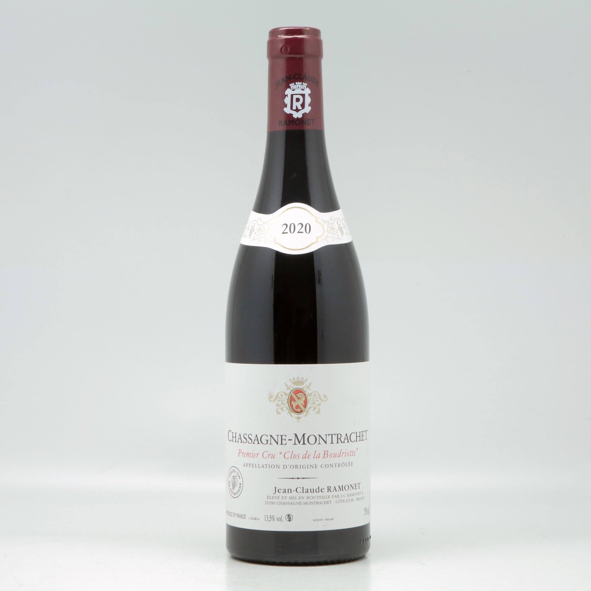 Domaine Jean-Claude Ramonet Chassagne-Montrachet 1er Cru "Clos de la Boudriotte" 2020 Red wine Bottle