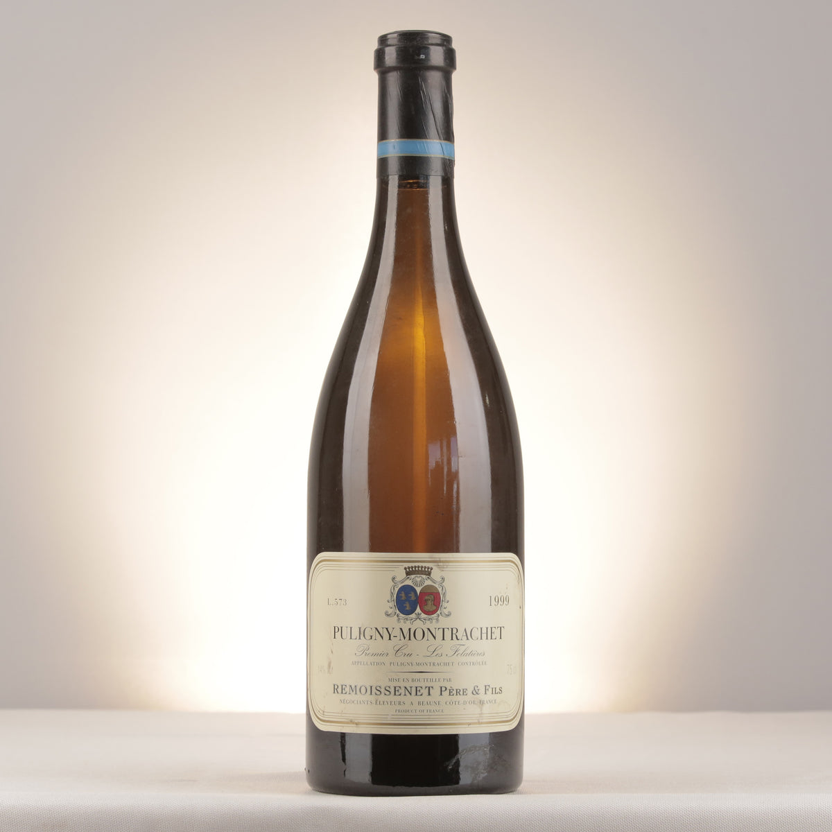 Remoissenet Père et Fils Puligny-Montrachet 1er Cru Les Folatières 1999 Bottle front (lot d2ad)
