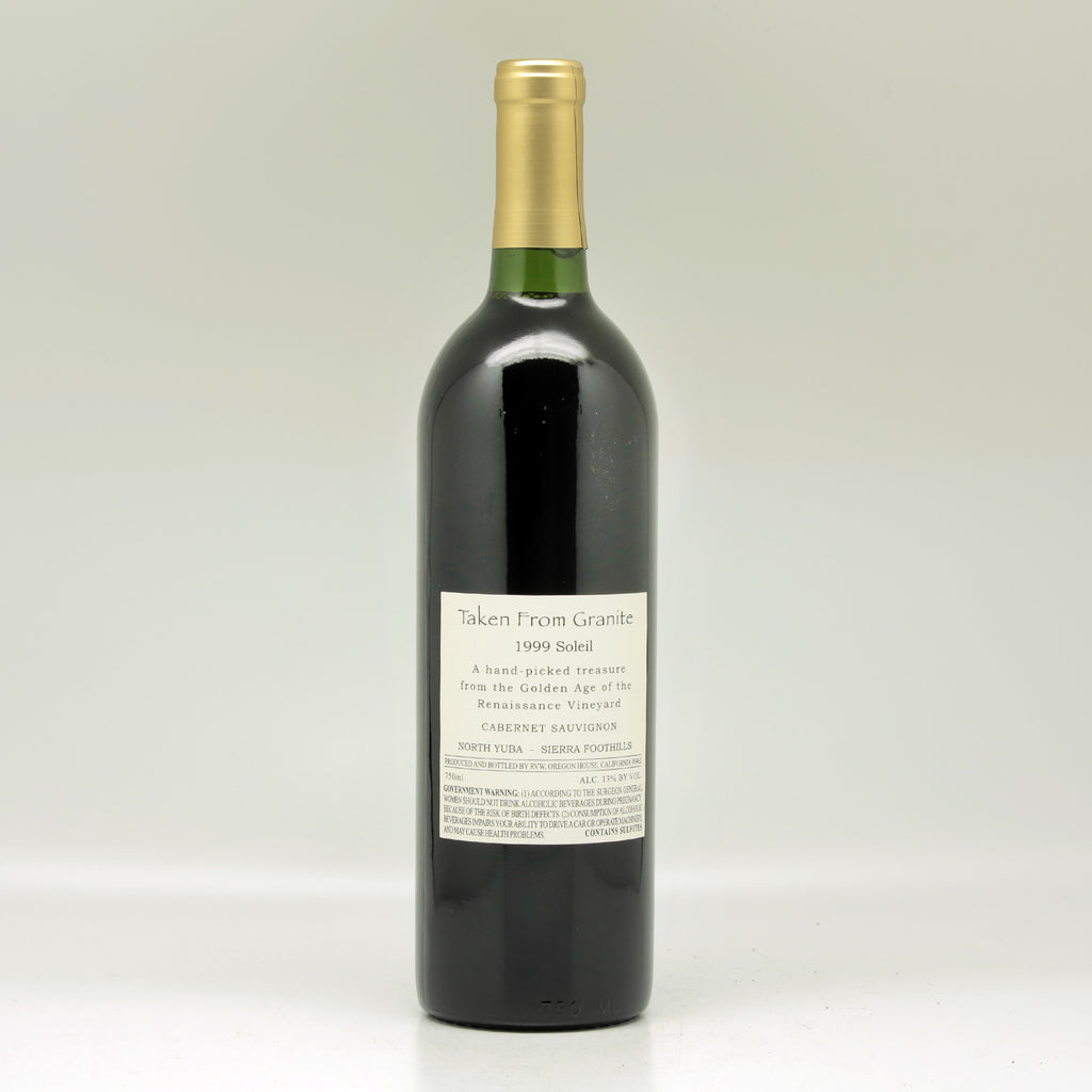 Renaissance Vineyards North Yuba, Taken from Granite "Soleil" 1999 Red wine Bottle