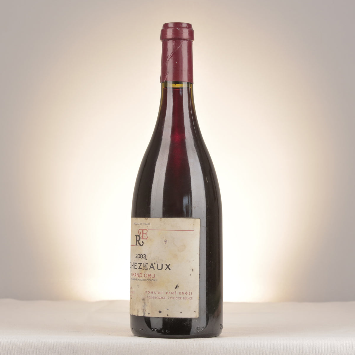 Domaine René Engel Échezeaux Grand Cru 2003 Bottle turned left