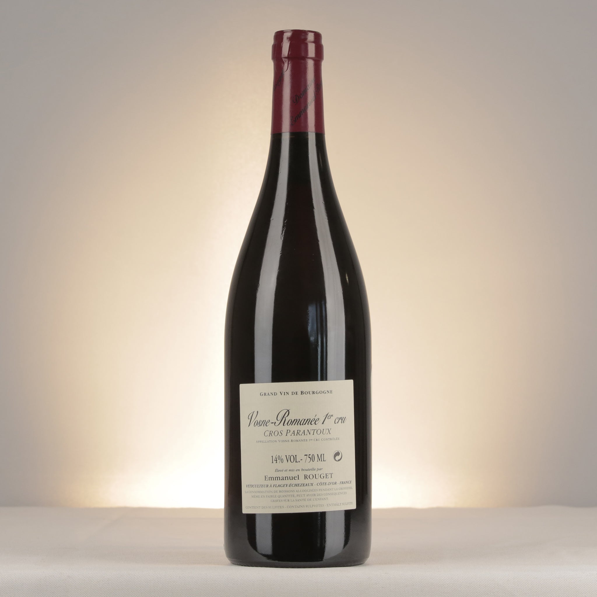 Emmanuel Rouget Cros Parentoux Vosne-Romanée 1er Cru 2017 Bottle back