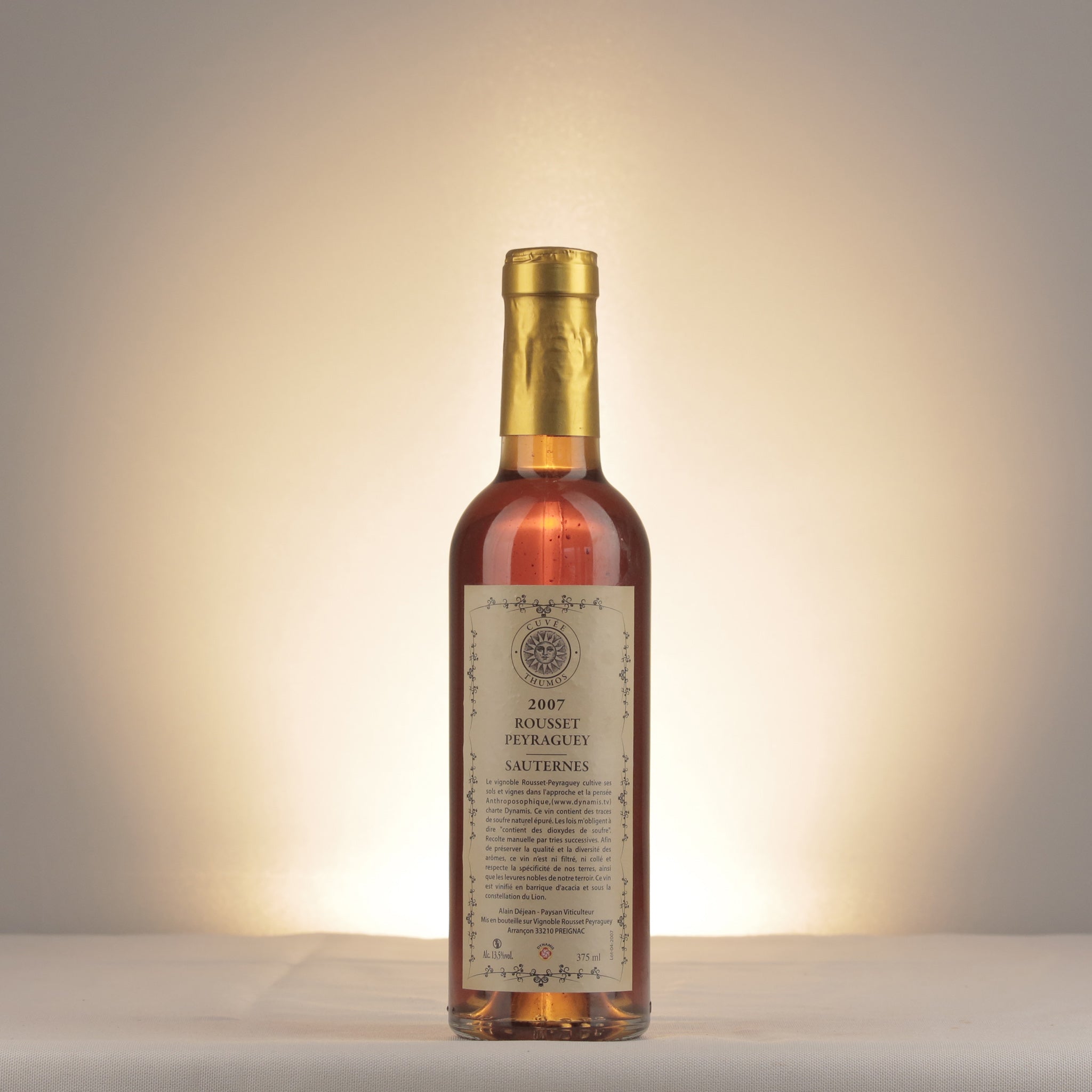 Rousset-Peyraguey Sauternes cuvée Thumos 2007 Half-Bottle front