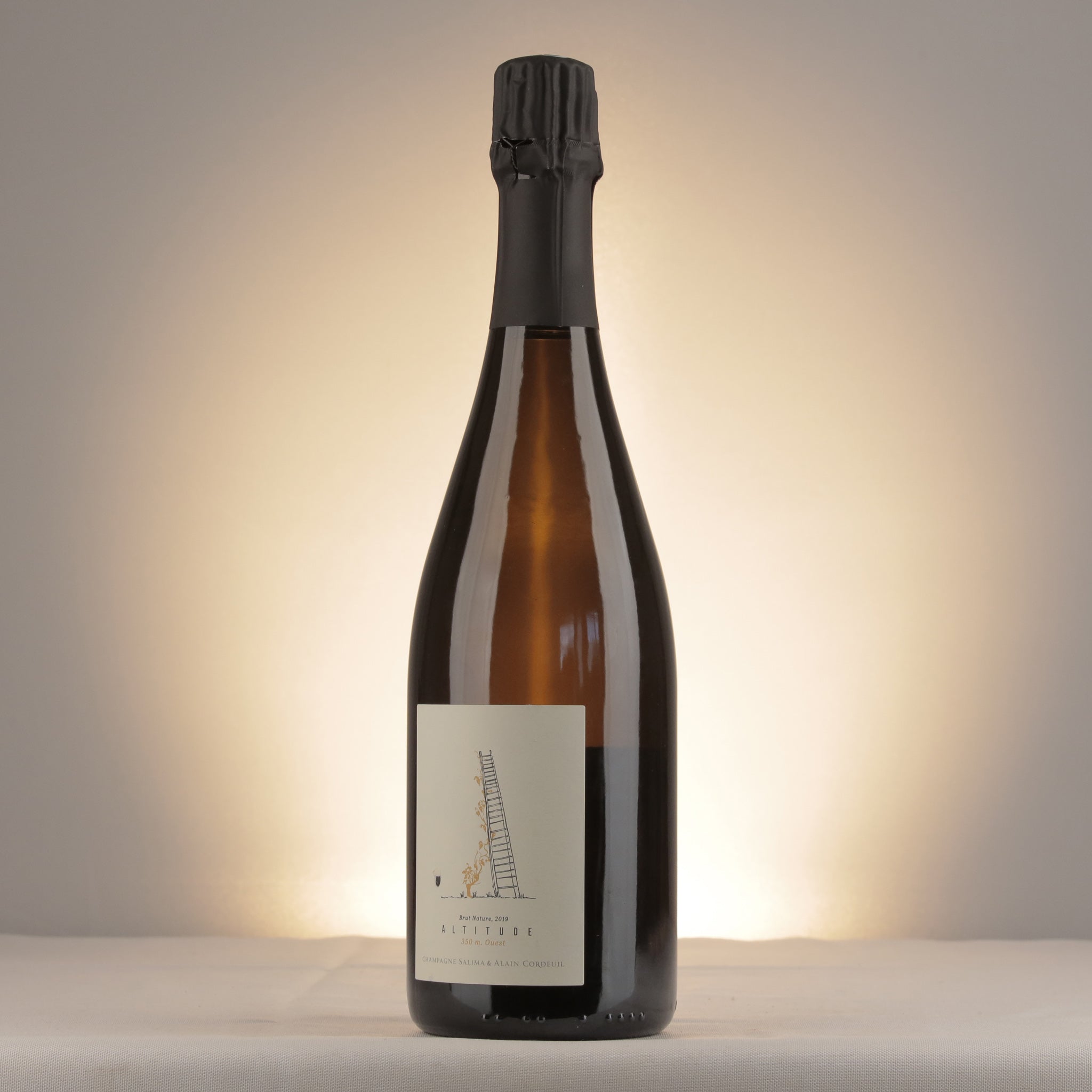 Salima & Alain Cordeuil Altitude 350m Brut Nature Champagne 2019 Bottle detail